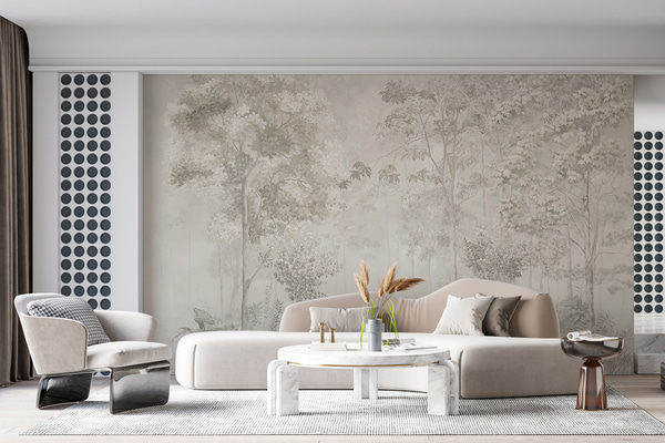 Papel de parede Floresta charmosa, Papel de parede em Estilo Oriental, u78448 : uwalls.com.br