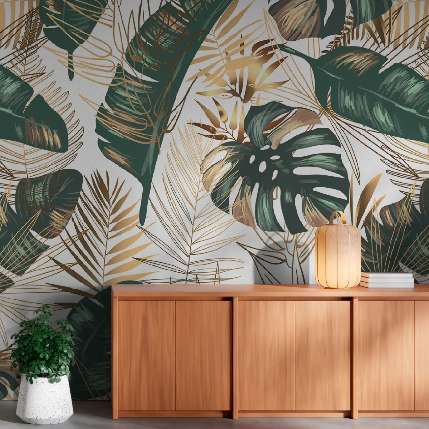 murais de parede Folhas de bananeira e folhas de palmeira u53279