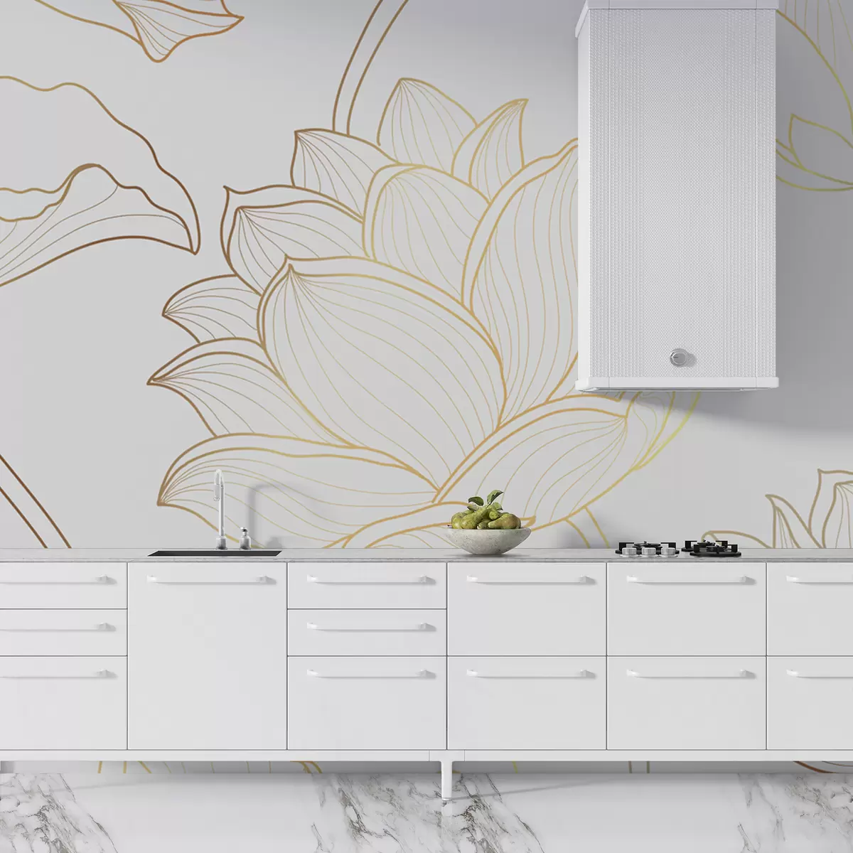 murais de parede Arte de linha do lótus u58166