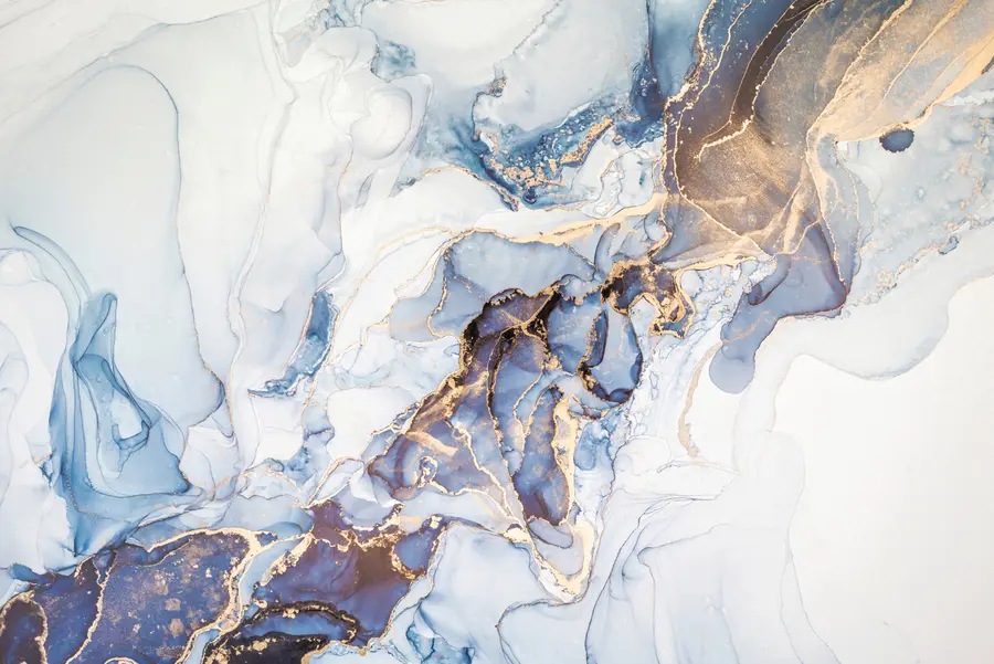 murais de parede Mármore branco azul, fluido u70767