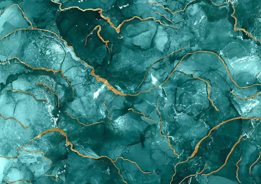 murais de parede Arte abstrata turquesa, mármore, fluido u70782