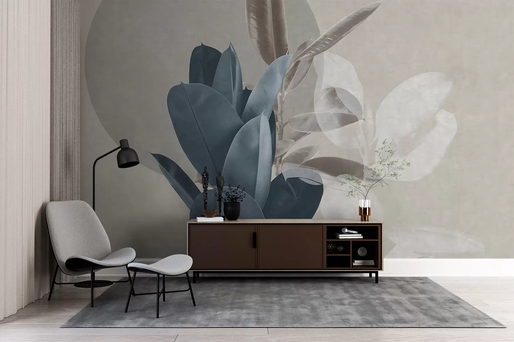 murais de parede Ficus no fundo da parede grunge u71334