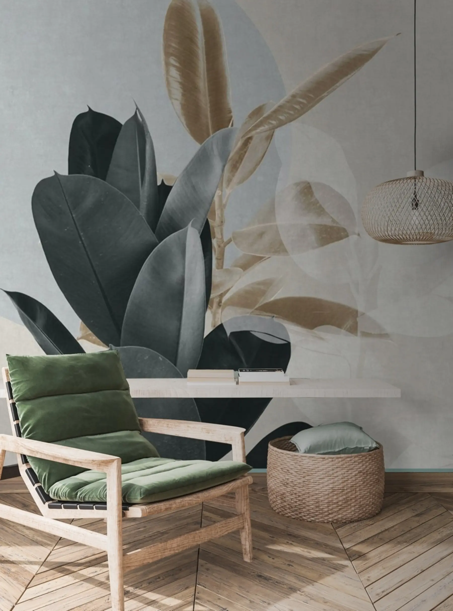 murais de parede Ficus no fundo da parede grunge u71334