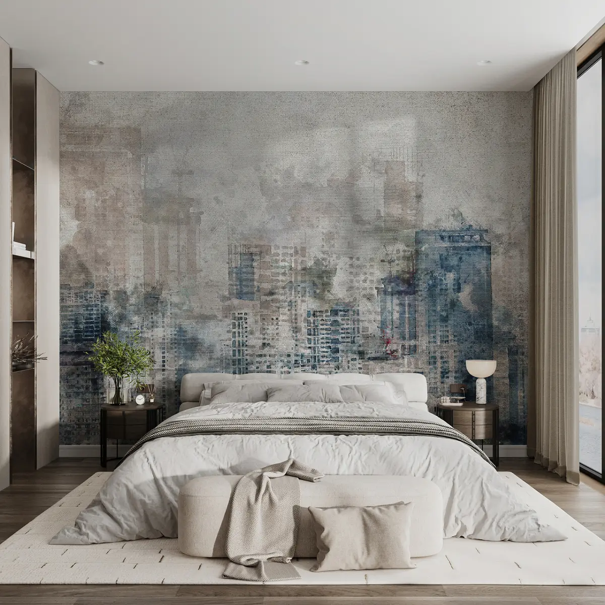 murais de parede Cidade em aquarela, tela u20070