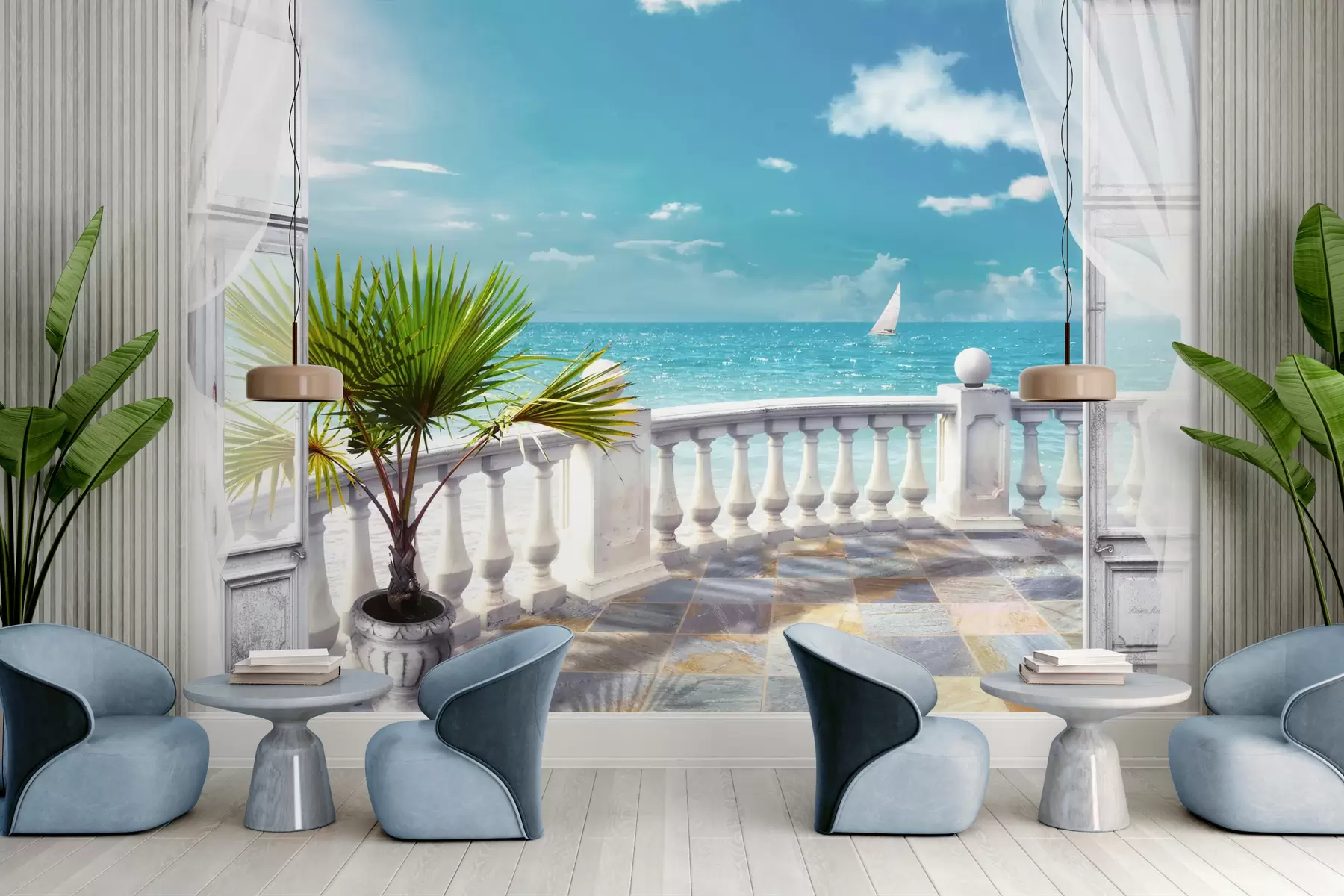 murais de parede Água, nuvem e céu u26132