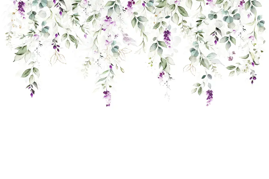 murais de parede composição de aguarela com flores de lavanda u99687