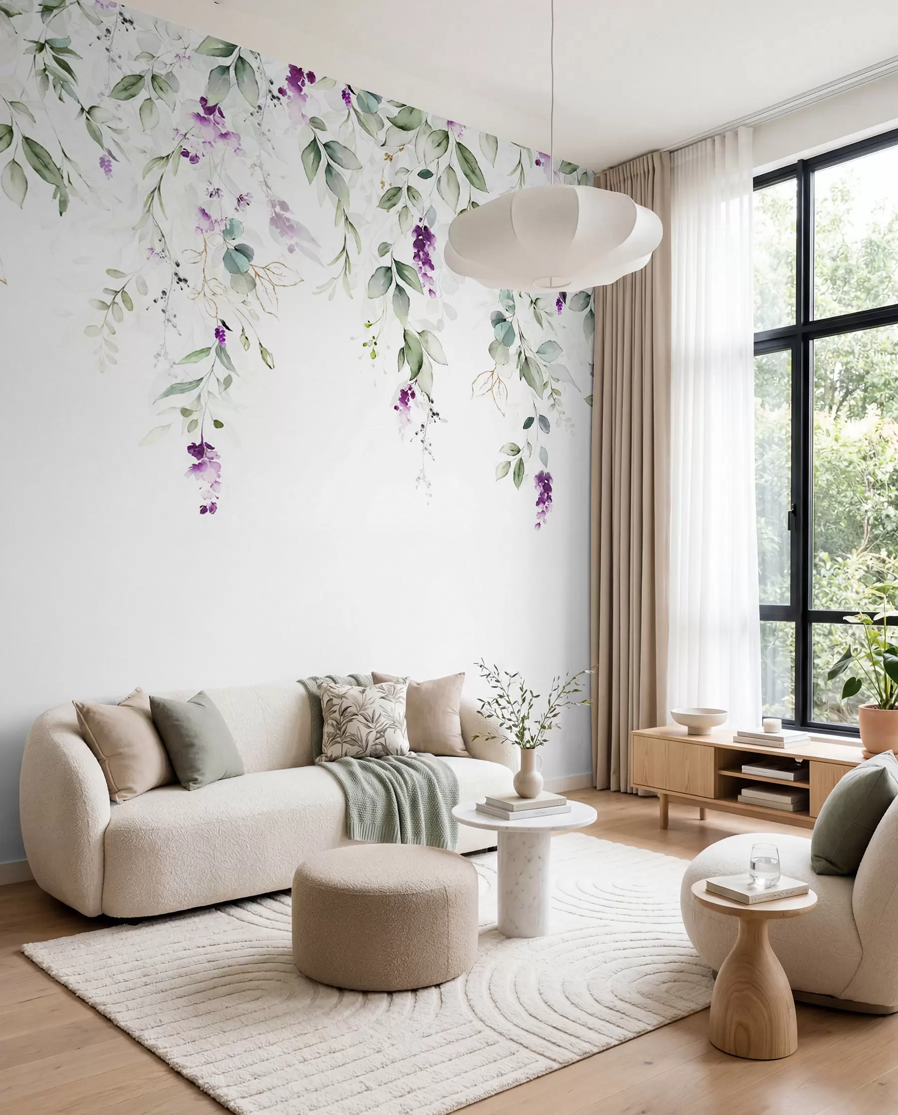 murais de parede composição de aguarela com flores de lavanda u99687