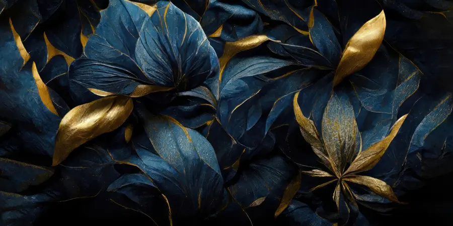 murais de parede Flores azuis reais u74140d1