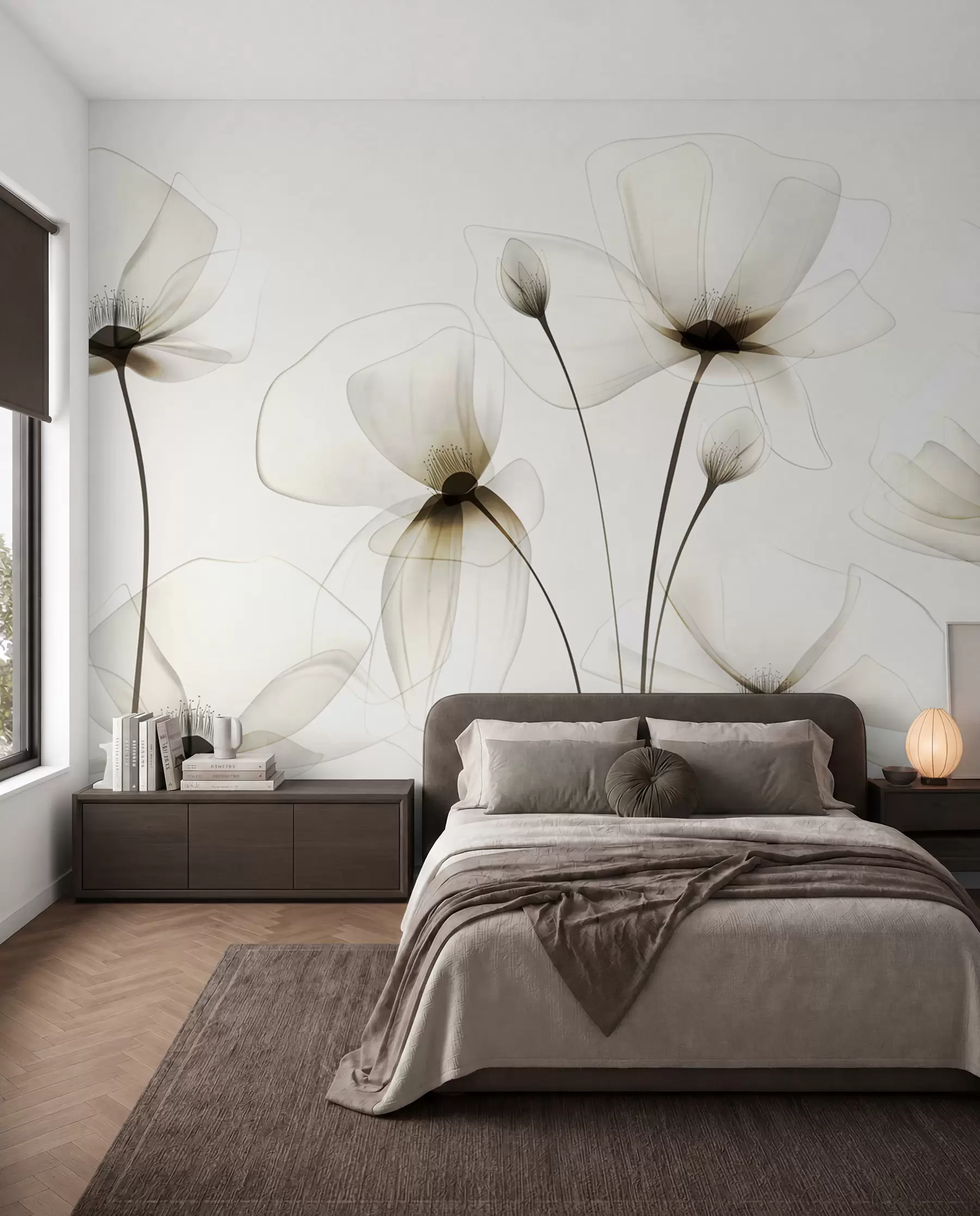 murais de parede Flores de aguarela transparentes w00143