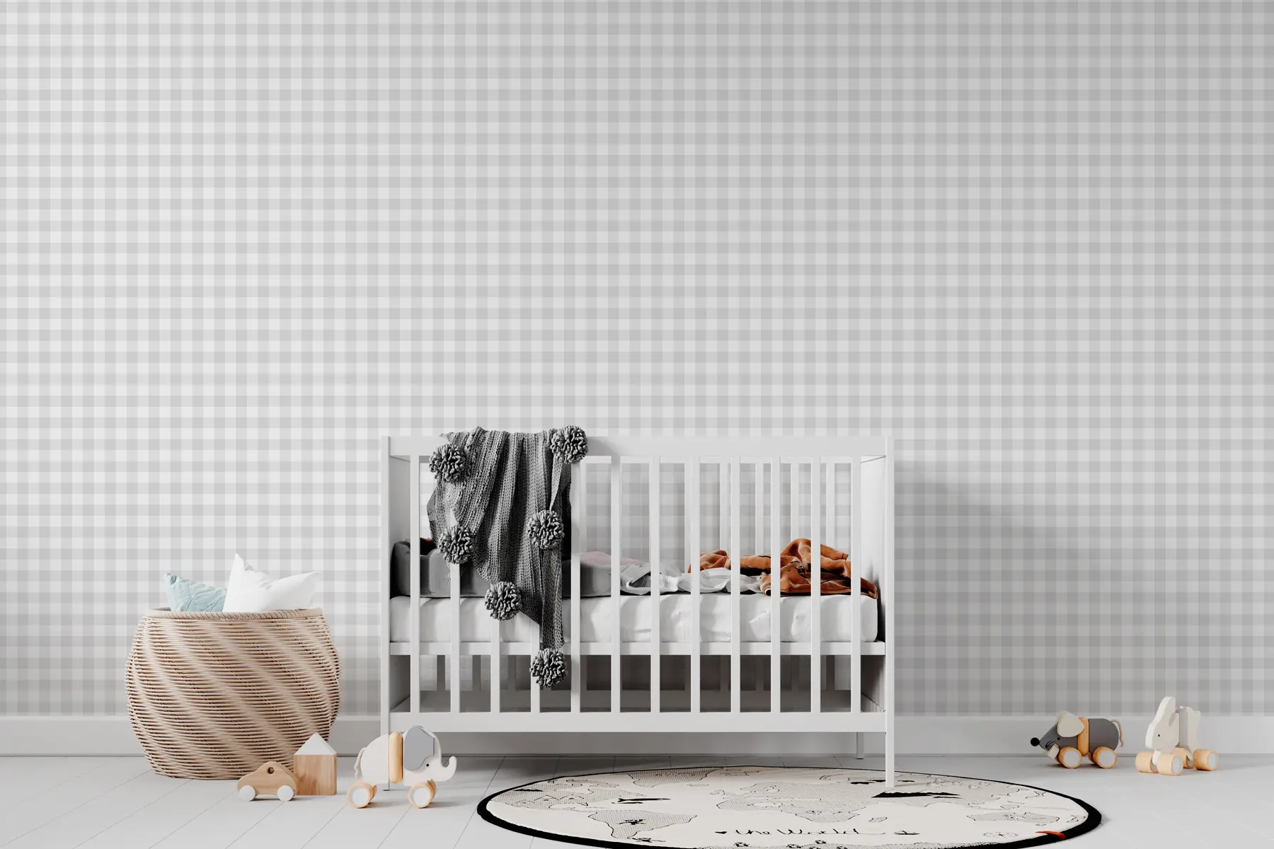 murais de parede O padrão xadrez cinzento é uma nova tendência do minimalismo  w00375v4