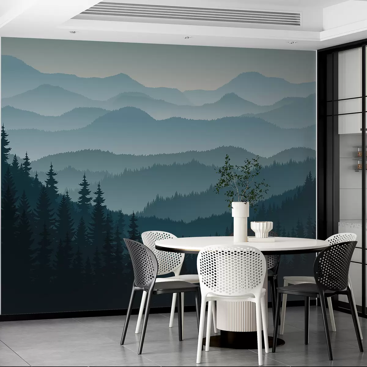 murais de parede Manhã nas montanhas w00339