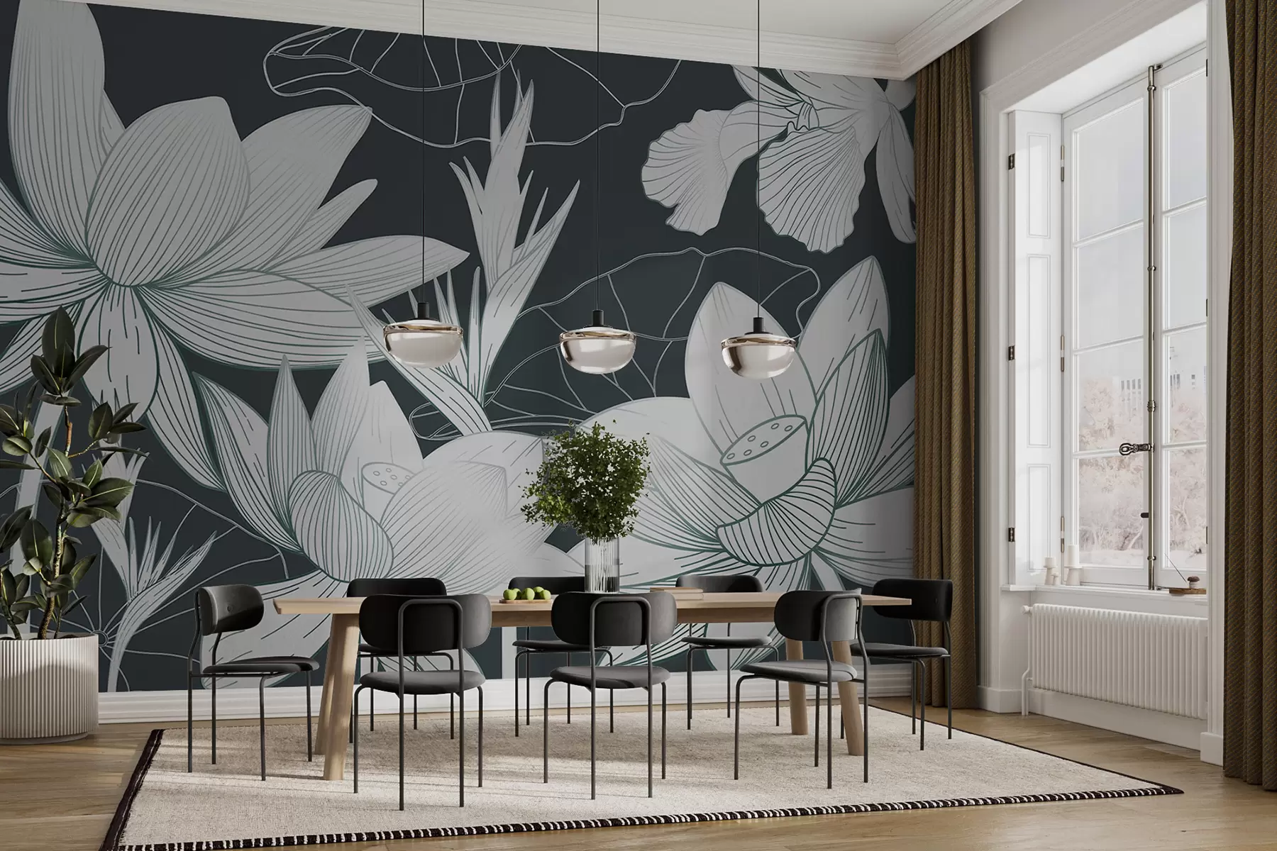 murais de parede Flores tropicais w00323