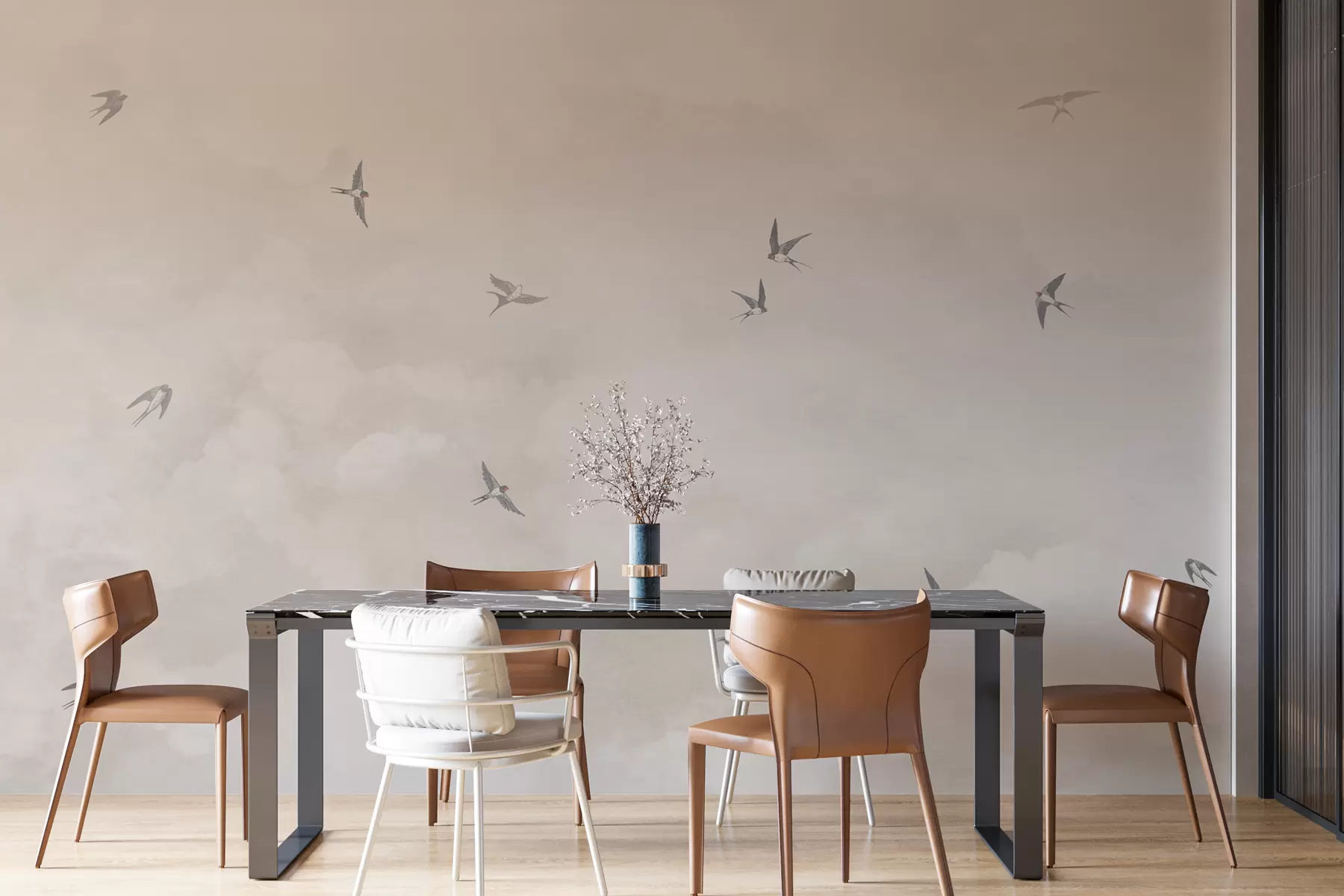 murais de parede Céu com andorinhas w00526v2