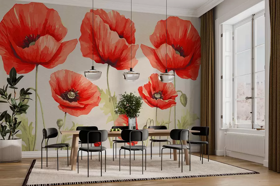 murais de parede Papoulas w00719