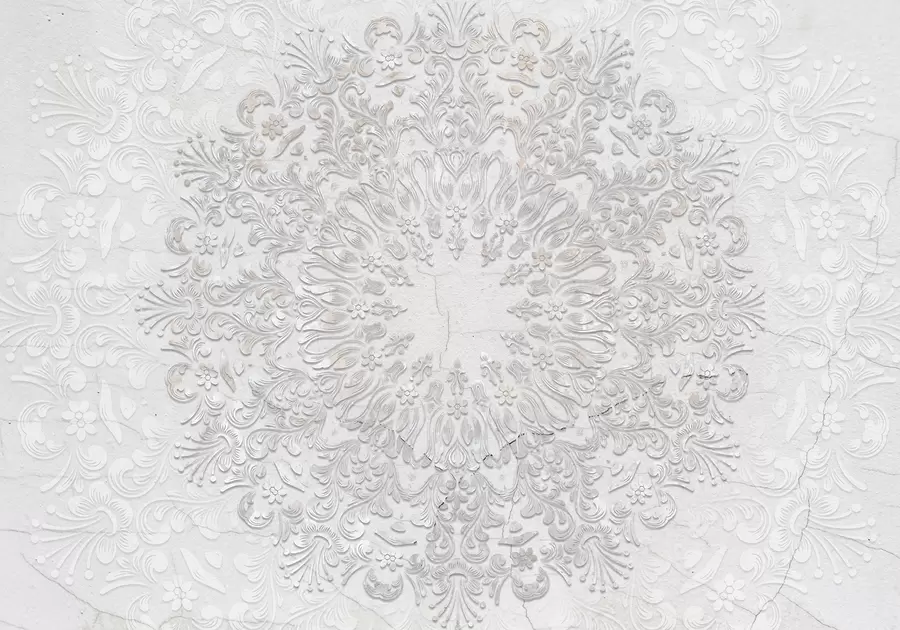 murais de parede Uma estampa de mandala altamente detalhada criando um lindo e delicado design de renda w01249