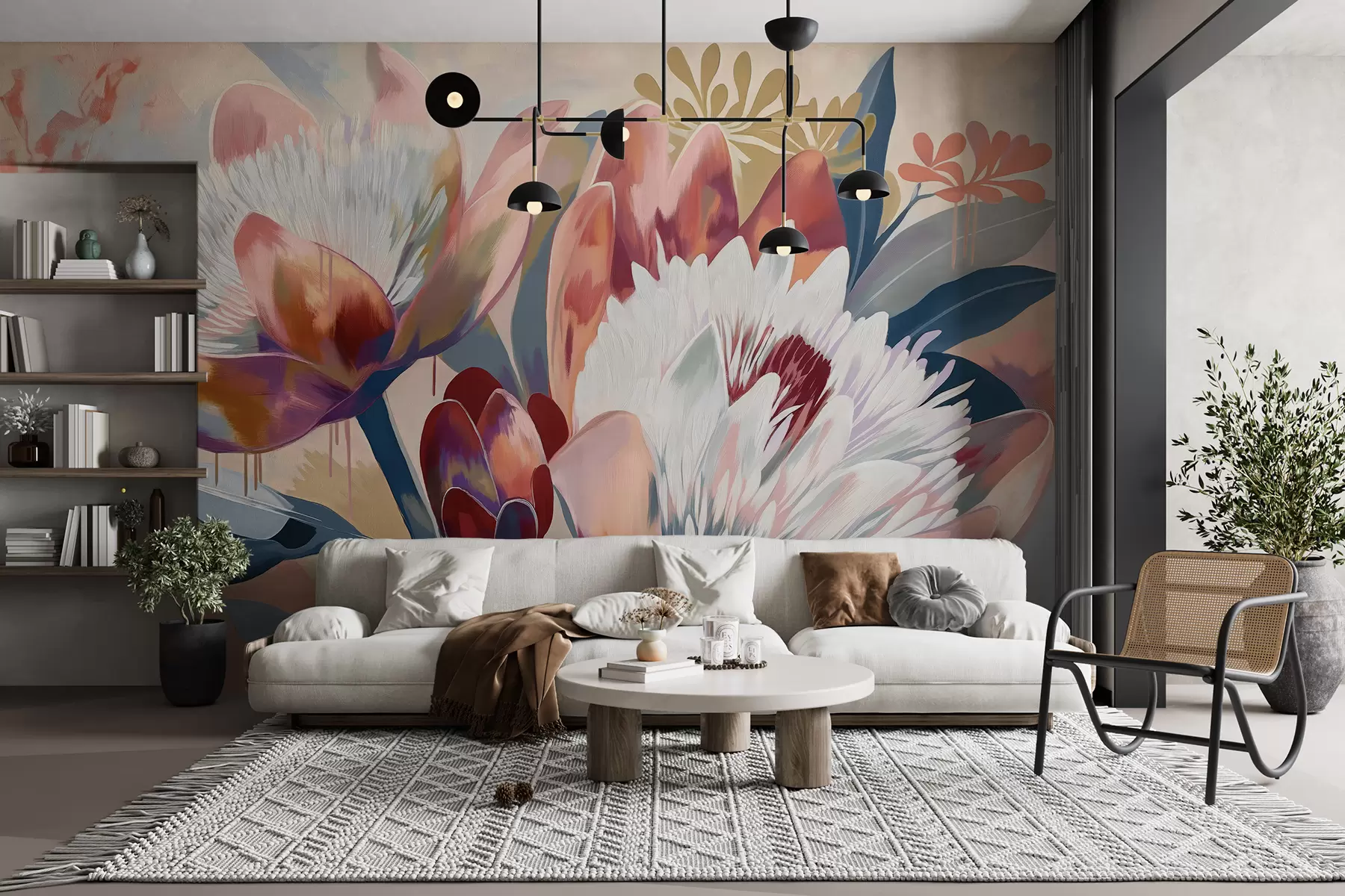 murais de parede Grandes flores exóticas w07939