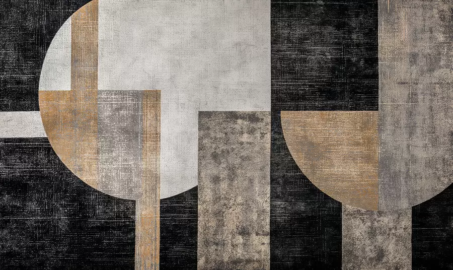 murais de parede Abstração texturizada moderna nas cores preto e laranja w07878