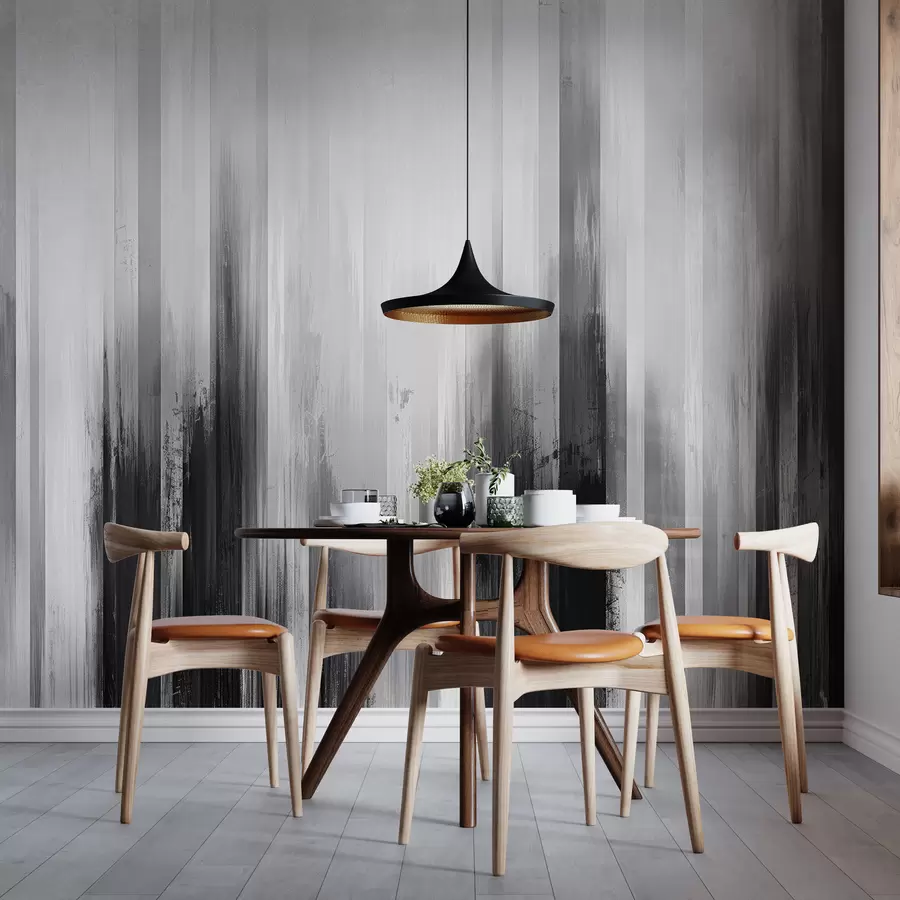 murais de parede fundo abstrato com listras verticais nas cores preto e branco w07945v3