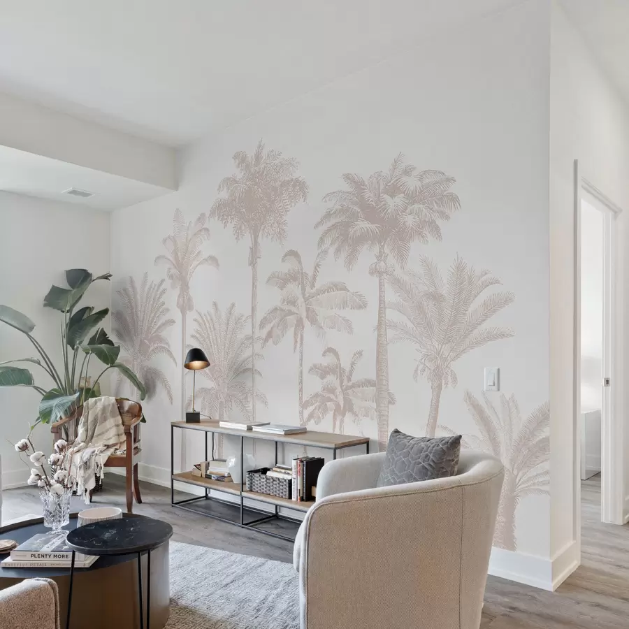 murais de parede Oásis de palmeiras tropicais mínimo w08111
