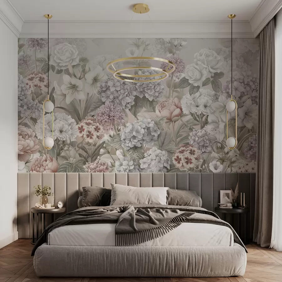 murais de parede Jardim de verão mágico em tons pastel w08140