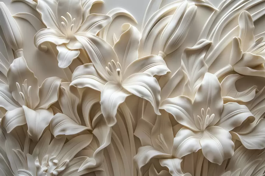 murais de parede Relief 3d beige kaer a lili kizellet w01433