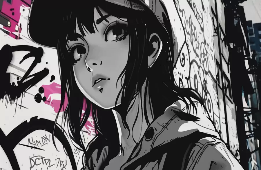 murais de parede Plac'h anime w00973