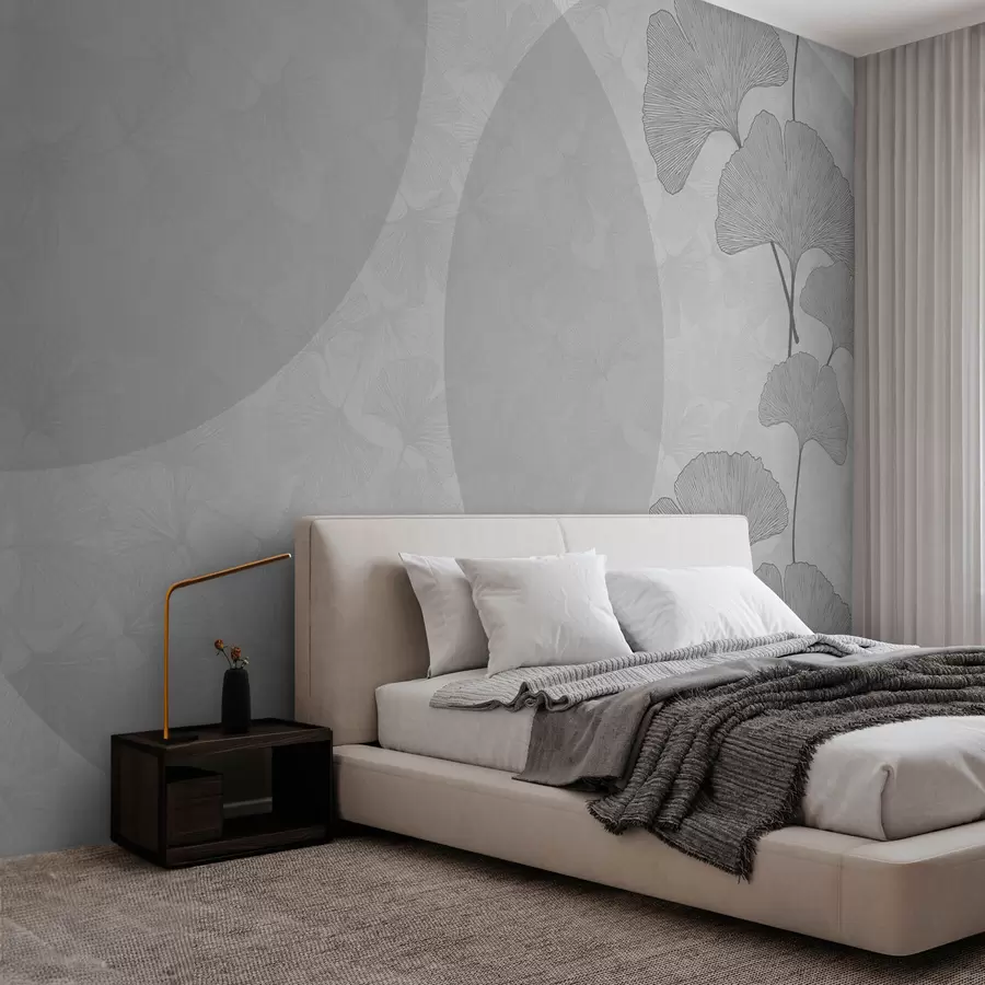 murais de parede Delioù ginkgo bras ha liv gris jedoniel w01465v3