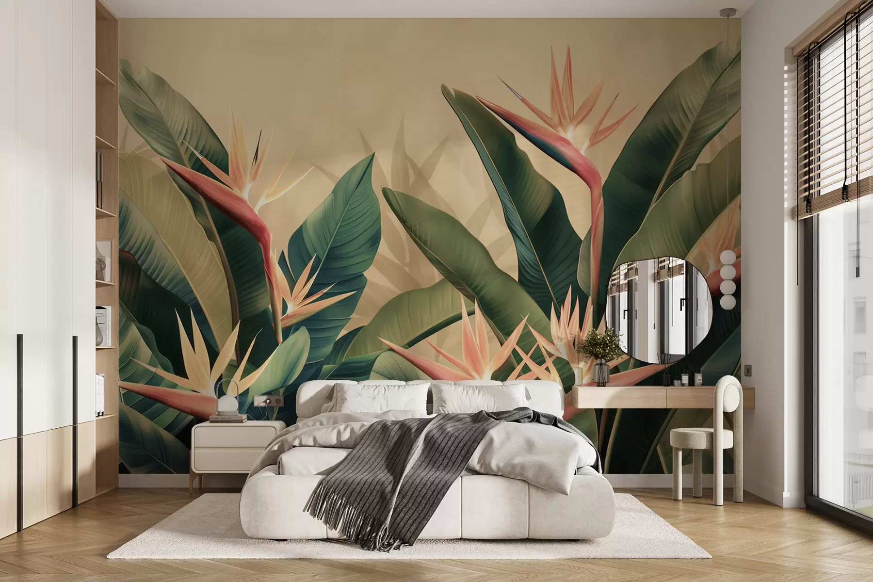 murais de parede Aozadur frouezhus a vleunioù trovanel kelc'hiet gant delioù bras glas teñval w01484v1