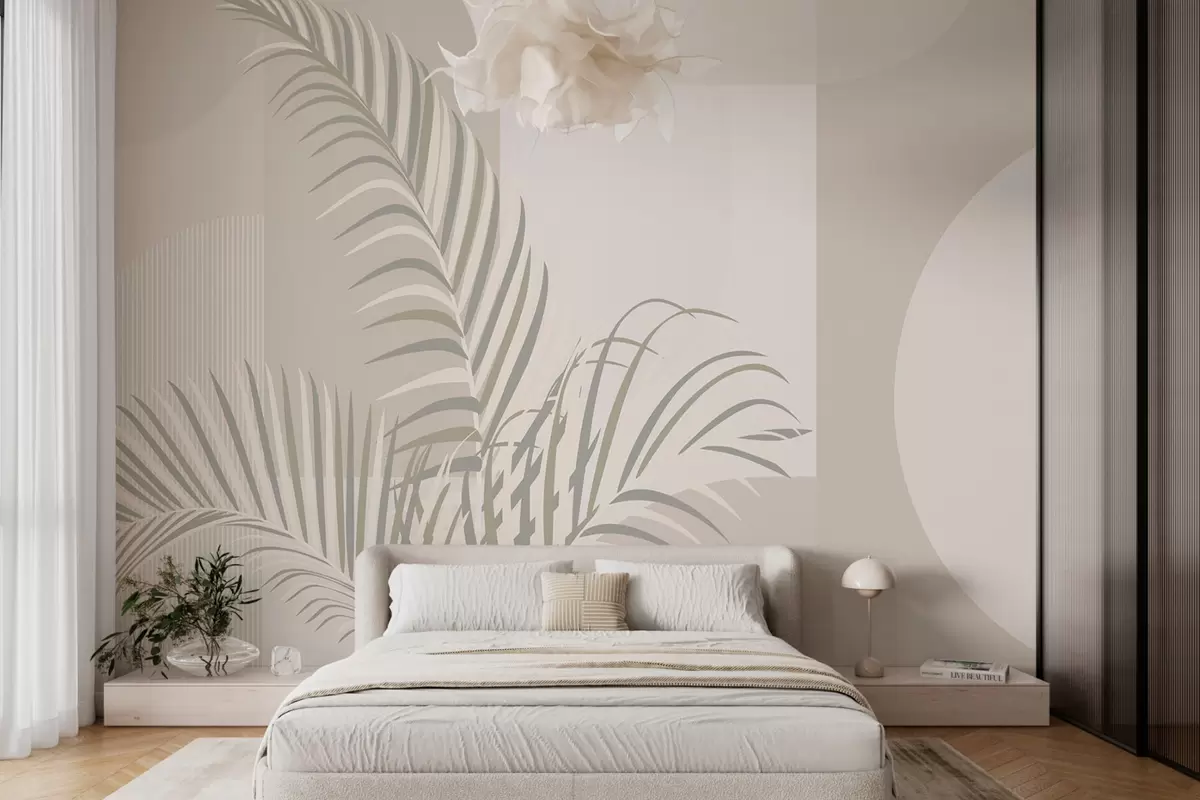 murais de parede Geometriezh ha delioù palmez w01501