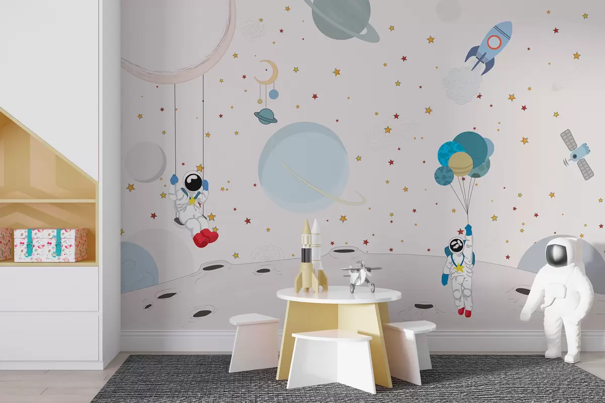 murais de parede Tresañ an egor gant sterdeidi, planedennoù, fuzeennoù ha stered w01489