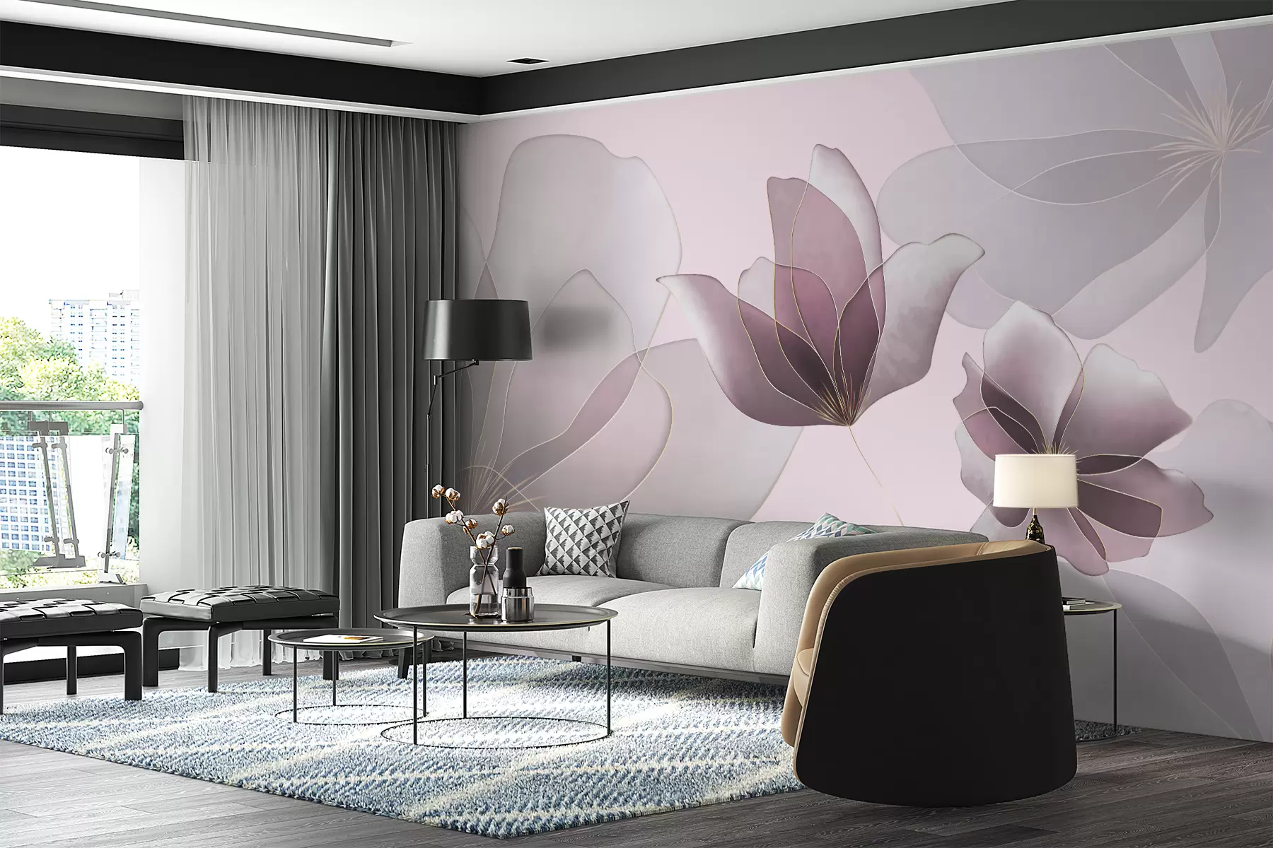 murais de parede magnolioù bras, magnolioù limestra, bleunioù bresk w01082