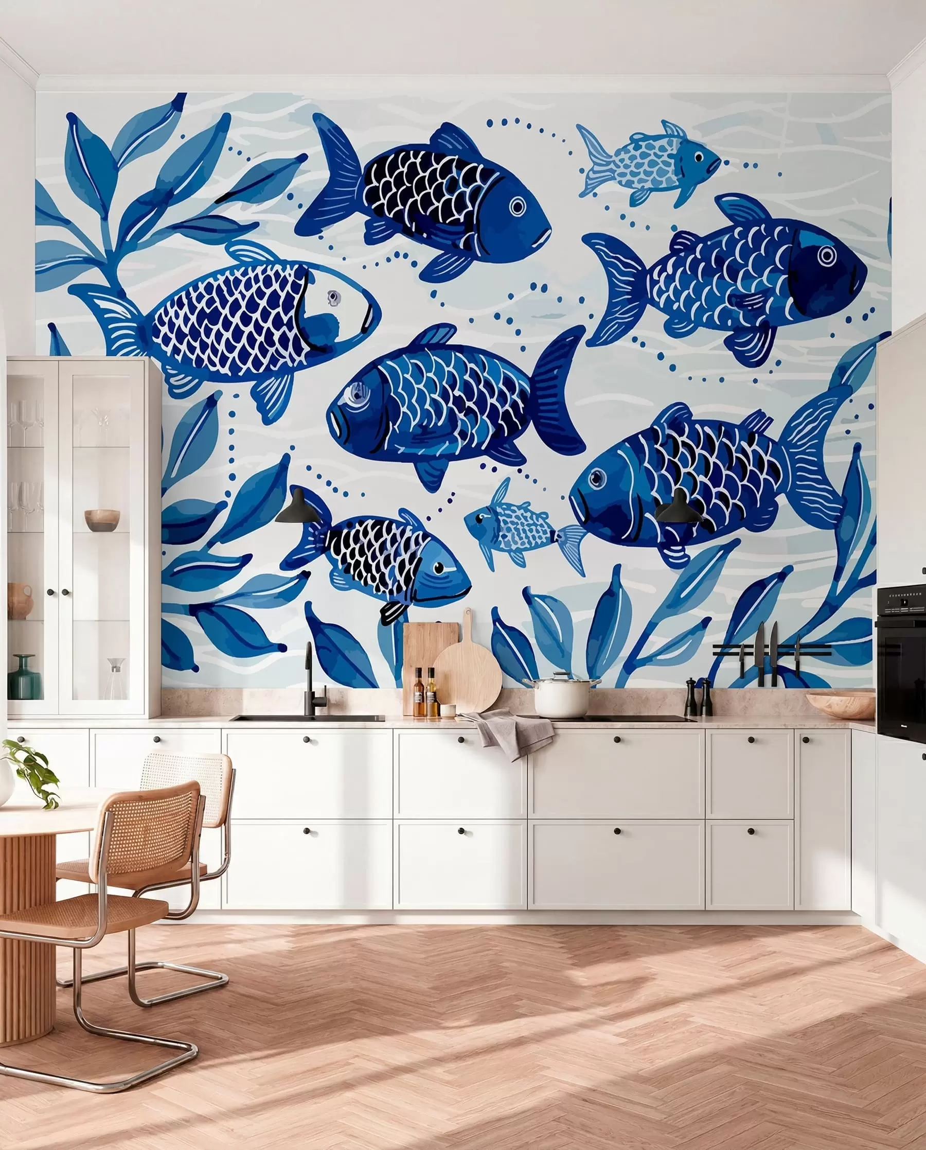 murais de parede Peixe azul w01062