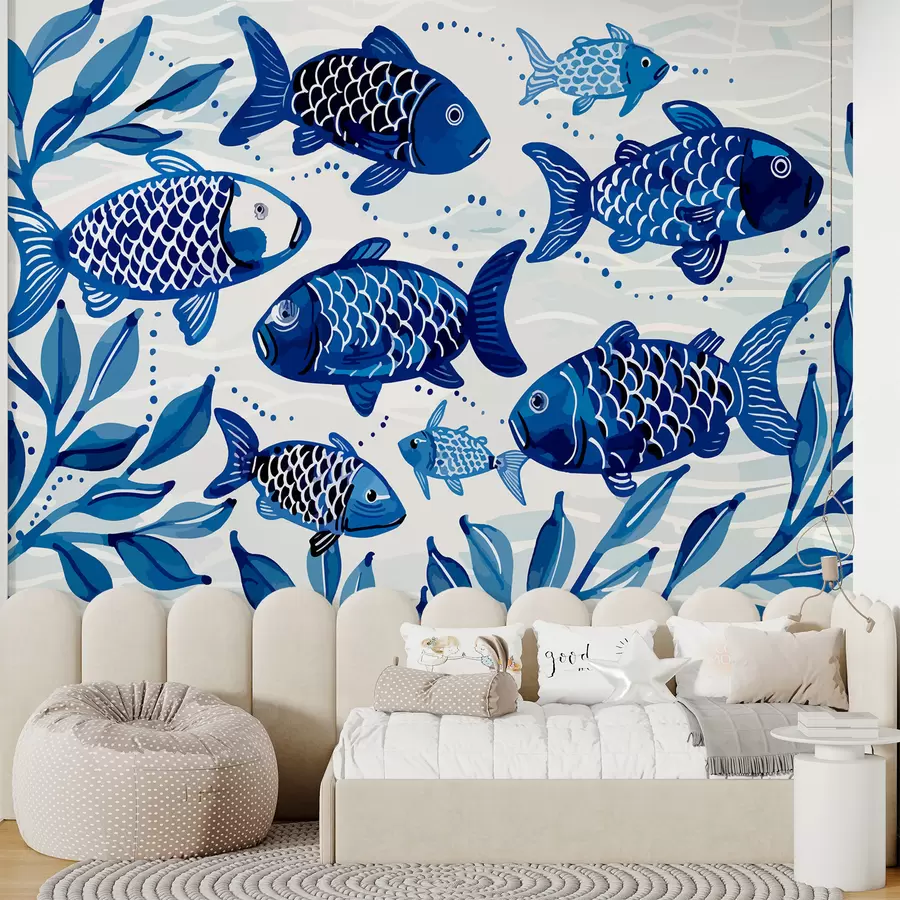 murais de parede Peixe azul w01062