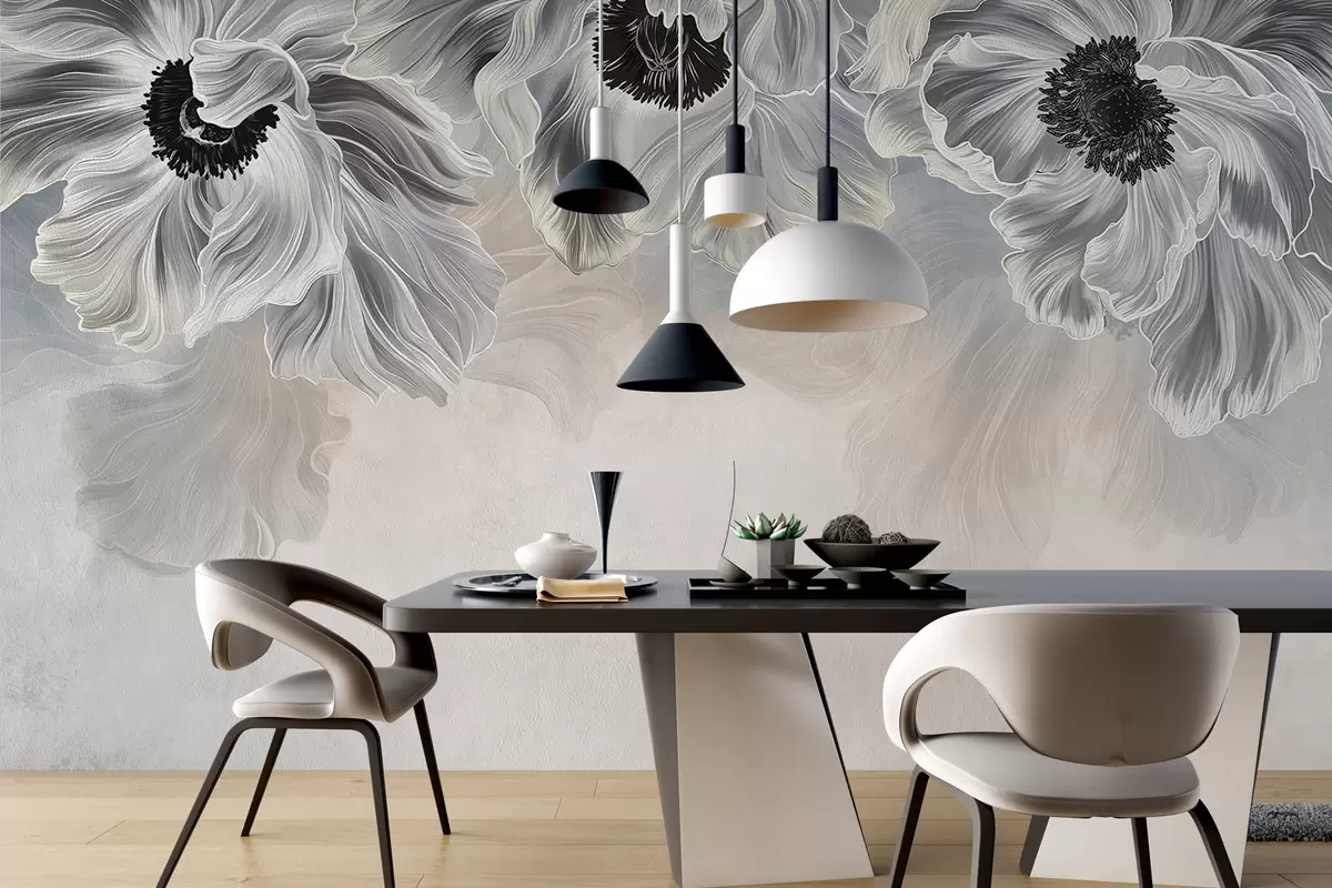 murais de parede Flores abstratas grandes w01093