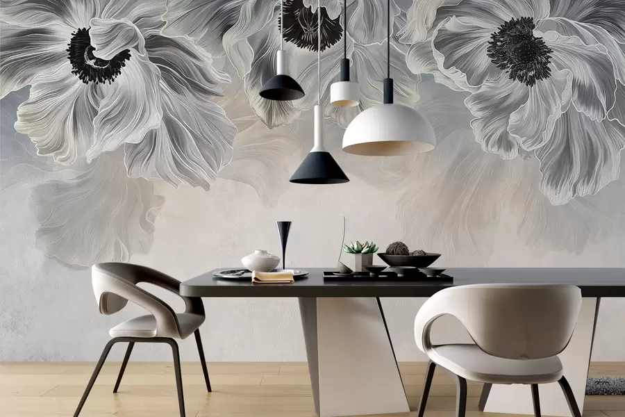 murais de parede Flores abstratas grandes w01093