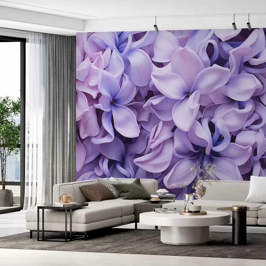 murais de parede Flores de jacinto, cor azul-púrpura w01556