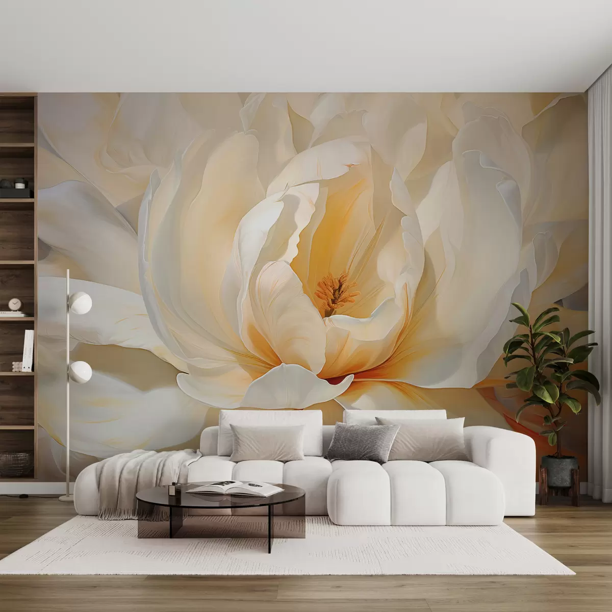 murais de parede Uma peônia em flor w01558