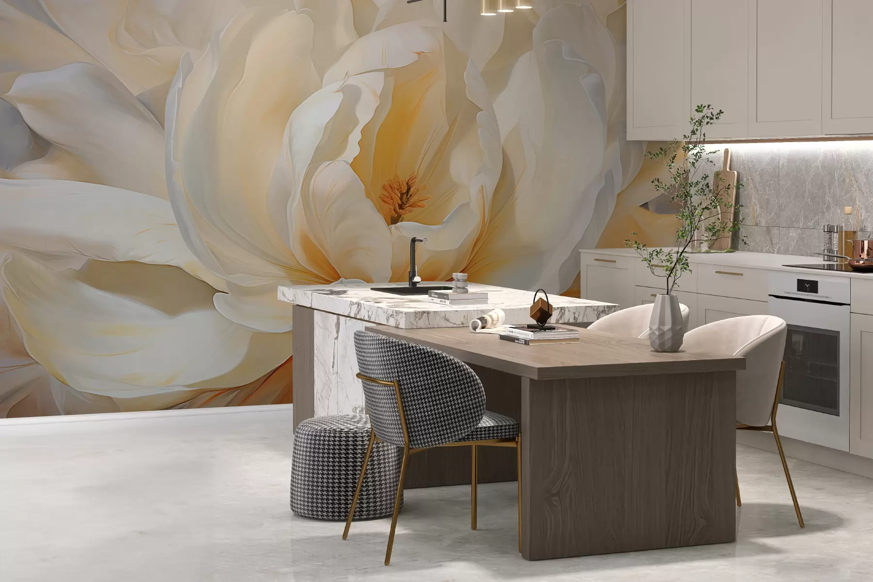 murais de parede Uma peônia em flor w01558