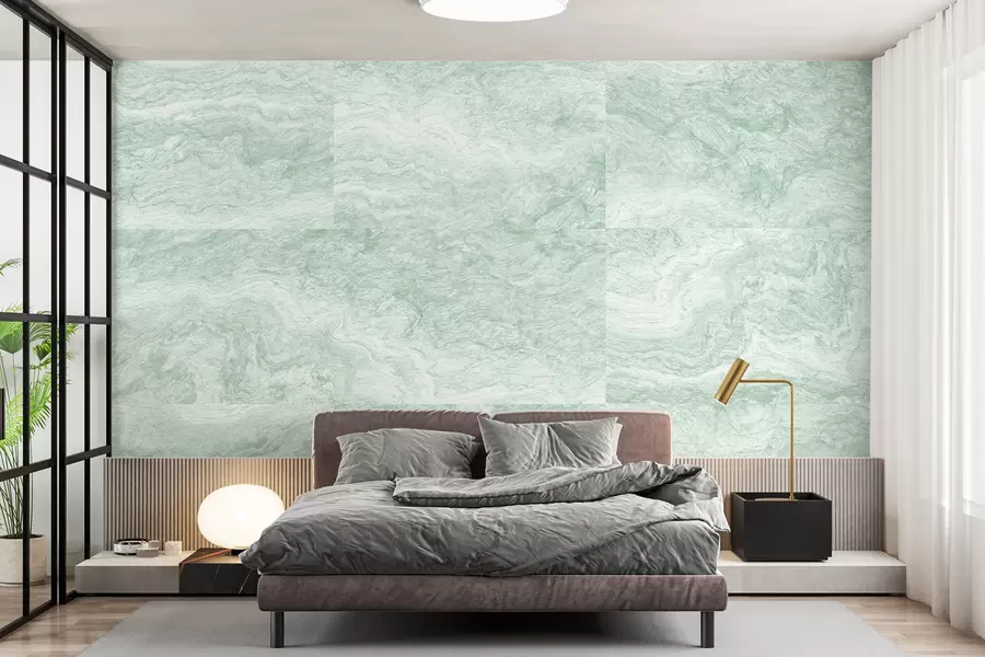 murais de parede Textura de mármore, abstração, fluido, cor verde w01544v2