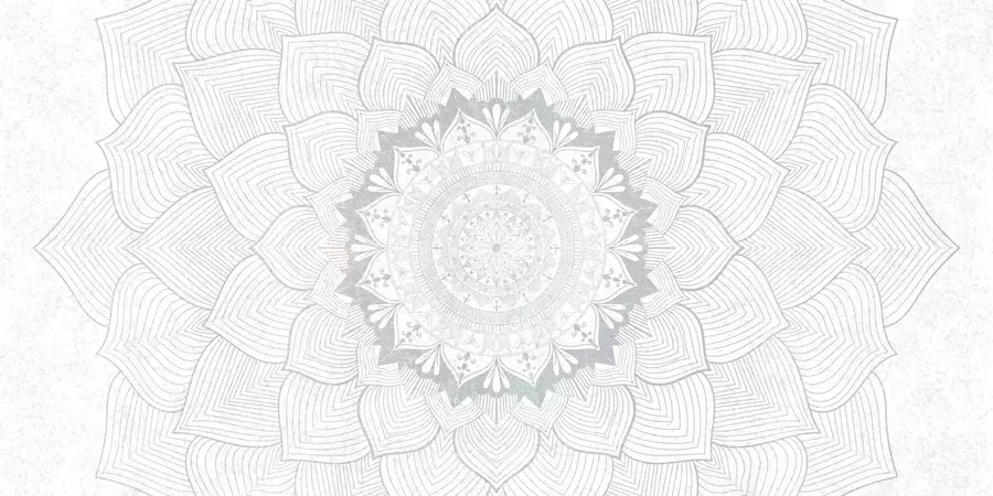 murais de parede Mandala redonda, papel de parede para espaço de ioga ou para harmonizar o espaço pessoal. Mandala de parede em tons de cinza sobre um fundo heterogêneo texturizado w01088v2