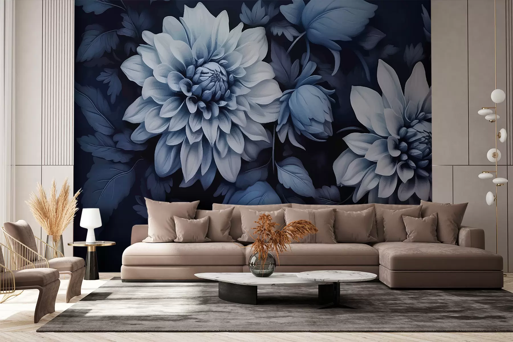 murais de parede Flores azuis w01128