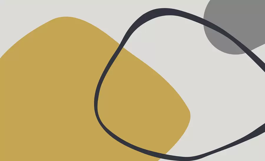 murais de parede Formas geométricas em amarelo e cinza em um fundo claro w01687