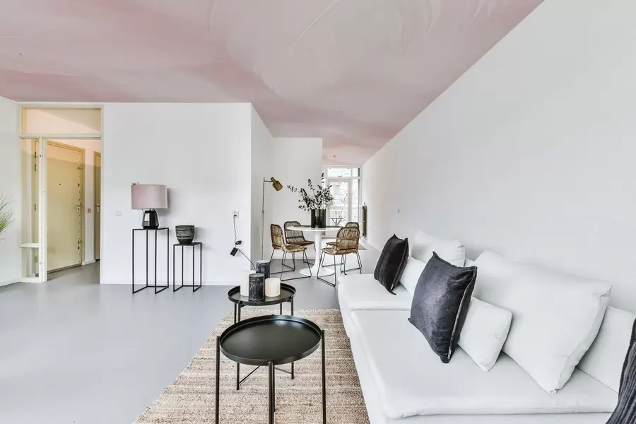 murais de parede Penas fofas em um fundo rosa w01703