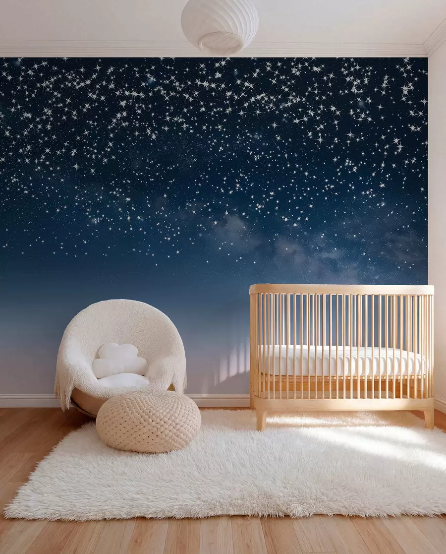 murais de parede Chuva de estrelas em azul w01797
