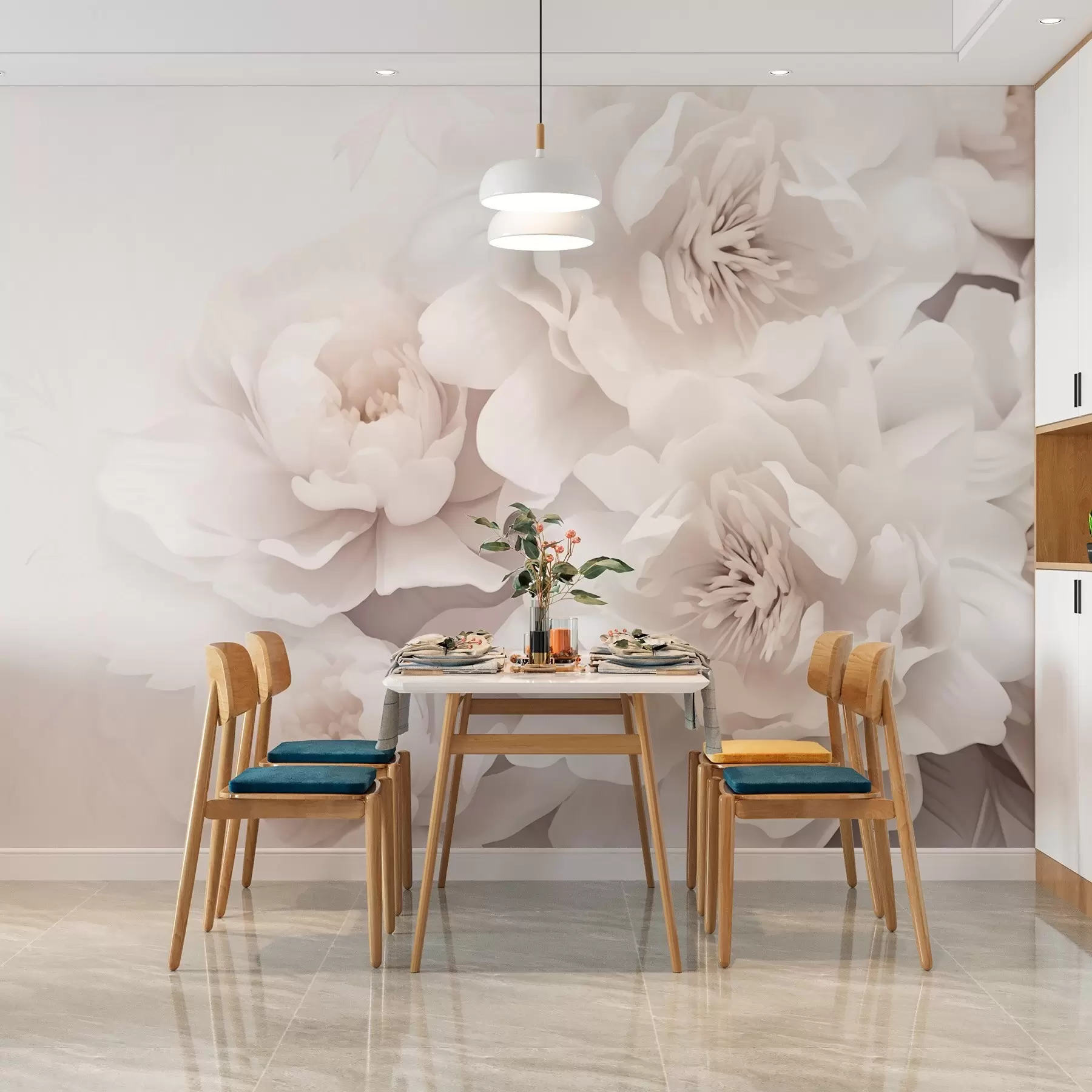 murais de parede Rosas brancas w01909