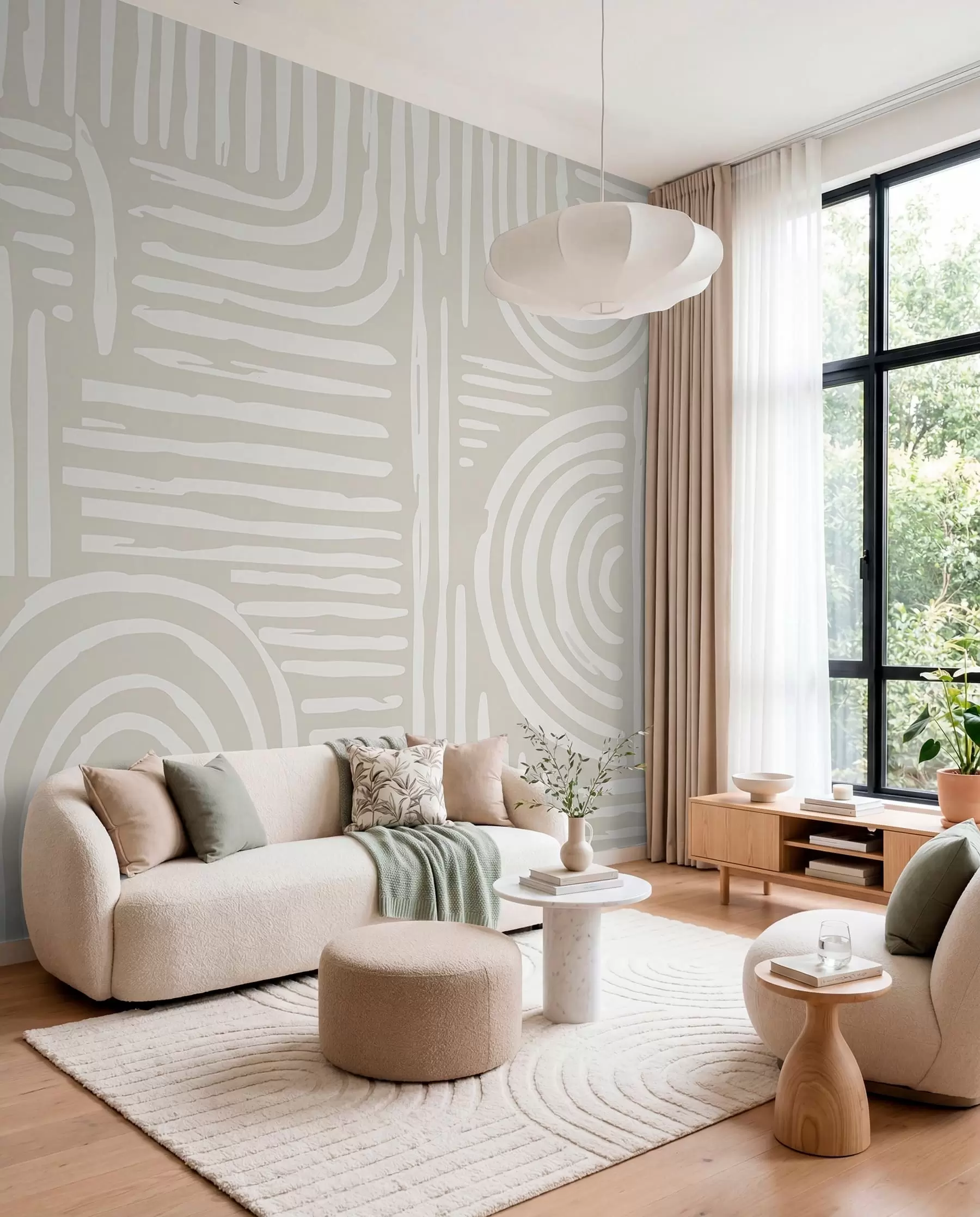 murais de parede Design boho em cores suaves w01919