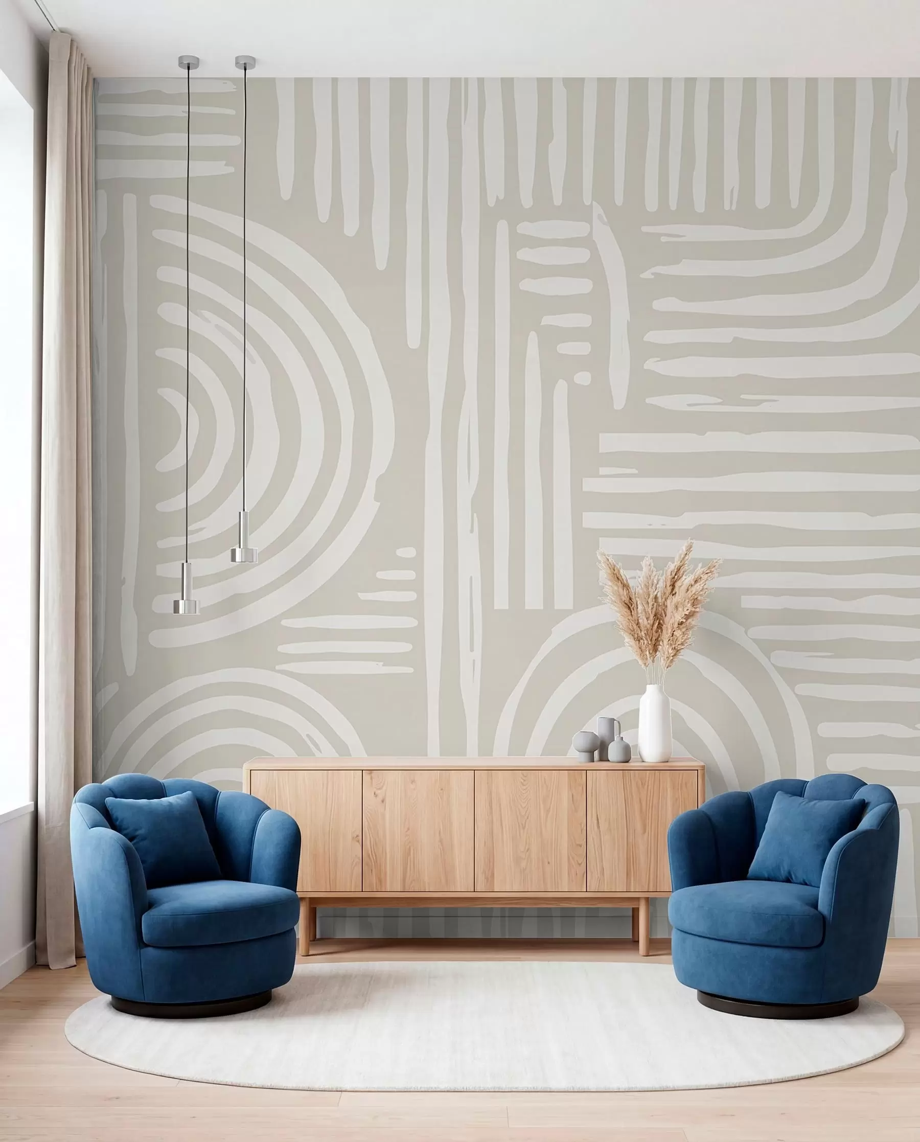murais de parede Design boho em cores suaves w01919