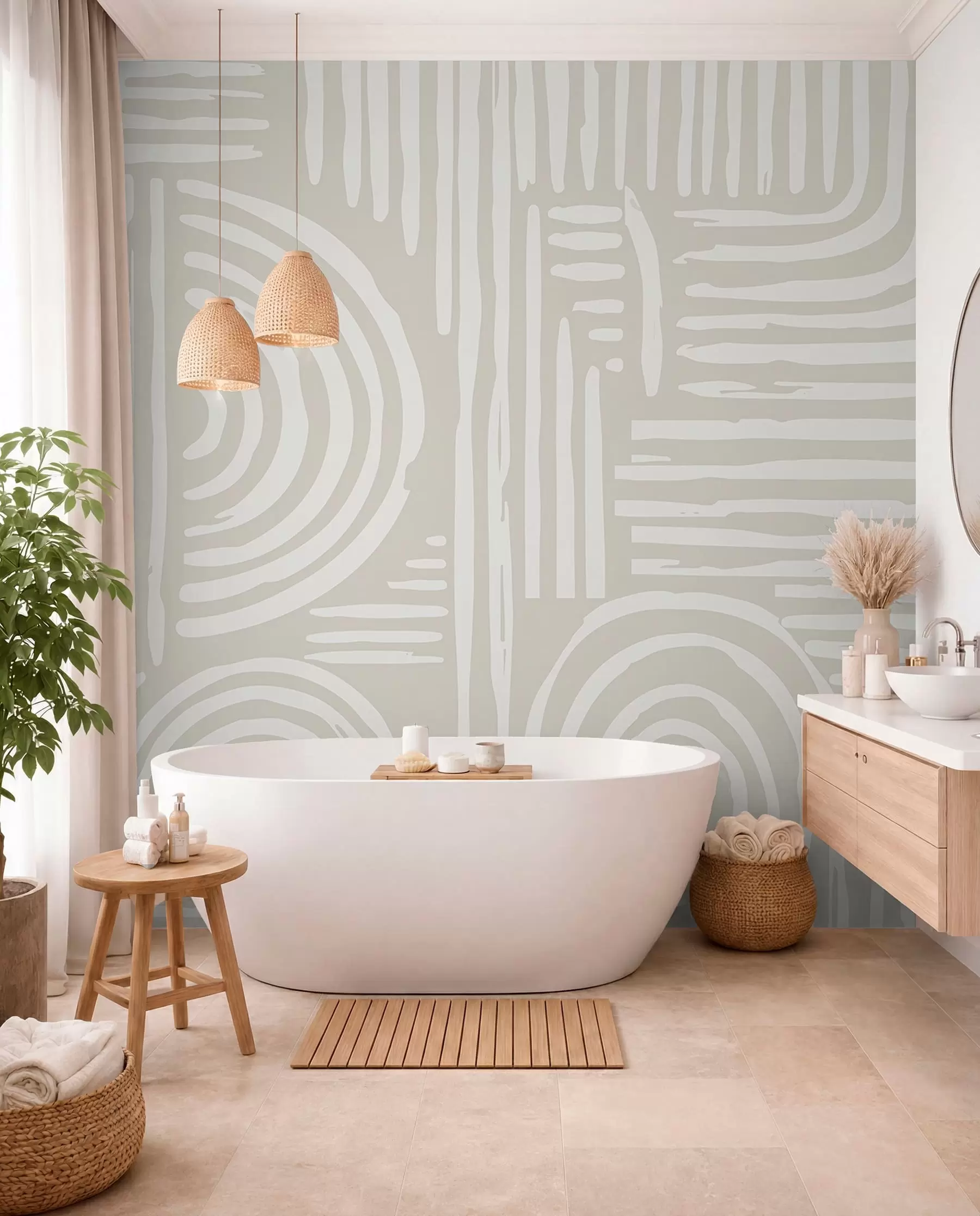murais de parede Design boho em cores suaves w01919