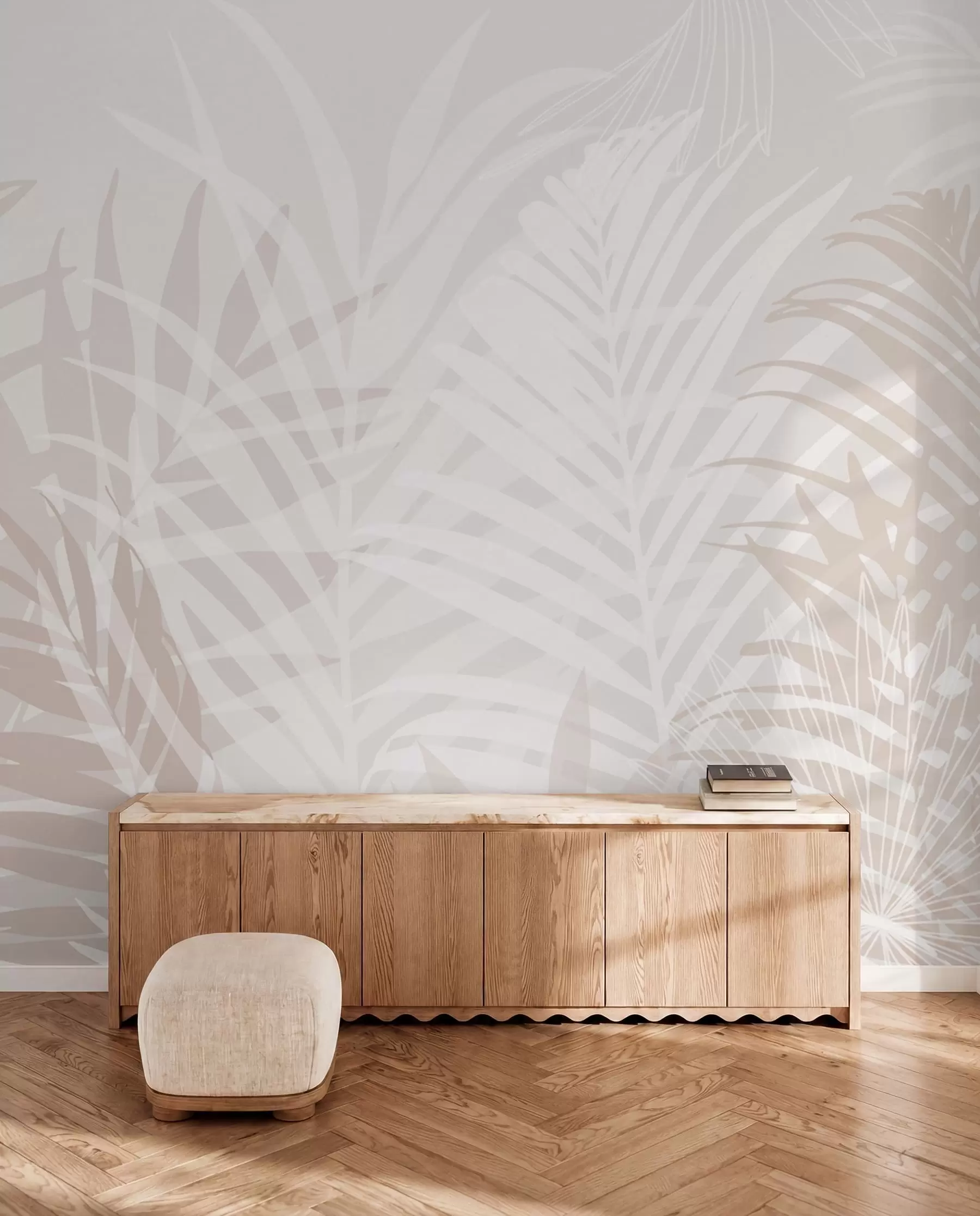 murais de parede Folhas tropicais da moda w02026v2