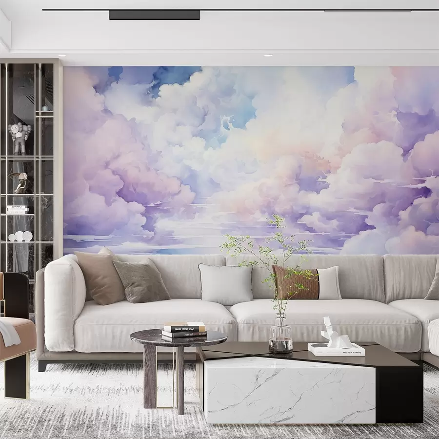murais de parede Céu com nuvens em aquarela w02043